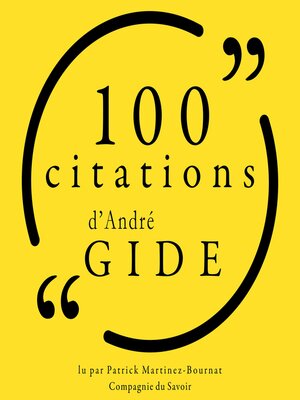 cover image of 100 citations d'André Gide